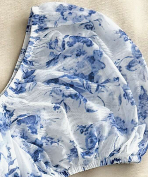 SHEIN Teen Girls Spring& Summer/Valentine Day/Dreamara Blue & White Floraldress/Vacation/Holiday/Vintage//Beach/Sea/Elegant/Dresses For Girl/Bohemia/Boho Clothing/Sun Dresses For Girls Holiday Outfits